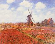 Claude Monet Tulip Fields with Windmill oil painting picture wholesale